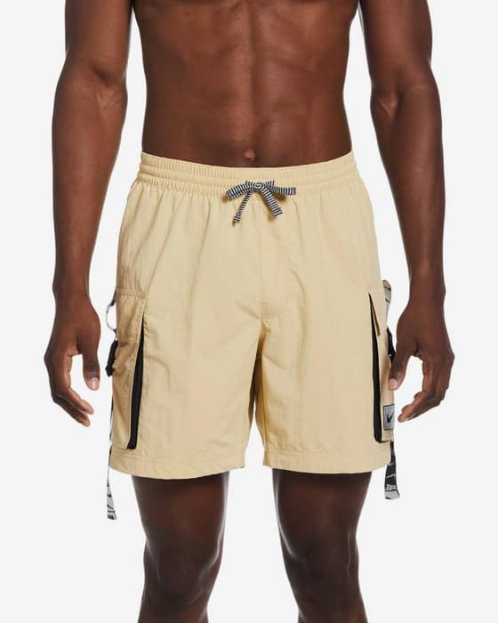 Maillot de bain Nike Swim Volley Belt Logo 7" beige
