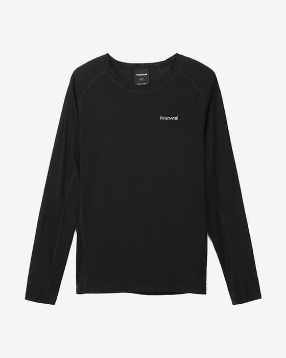 Camiseta NNormal Merino manga larga negro mujer