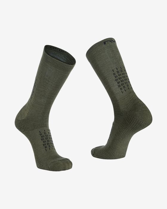 Calcetines Northwave Fast Winter High verde grisáceo negro