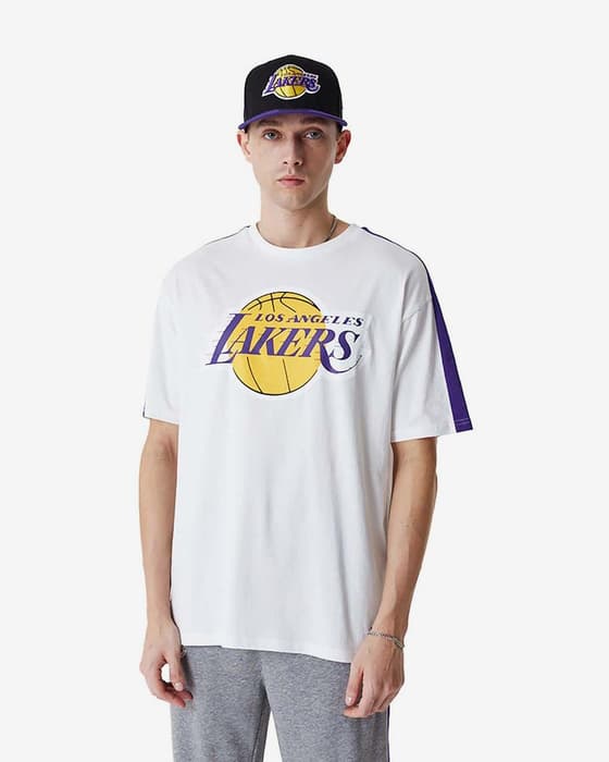 Camiseta New Era NBA Colour Block Los Angeles Lakers manga corta blanco lila