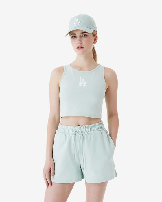 Camiseta New Era MLB Le Crop LA Dodgers sin mangas verde blanquecino mujer