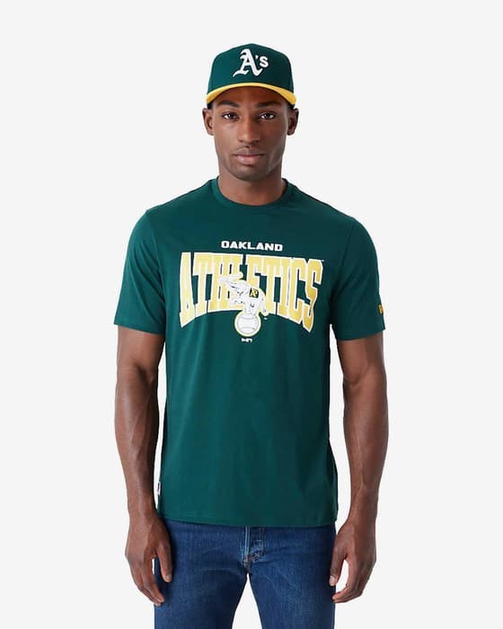 Camiseta New Era League MLB Arch Graphic Oakland Athletics manga corta verde oscur