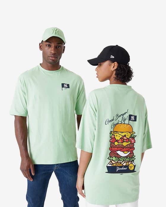 Camiseta New Era MLB Burger OS NY Yankees manga corta verde claro