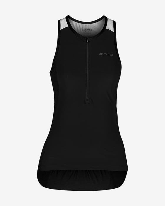 Camisola Orca Athlex alças preto branco mulher
