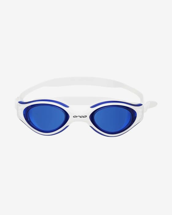Gafas de natación Orca Killa Vision blanco con lentes transparentes azul eléctrico