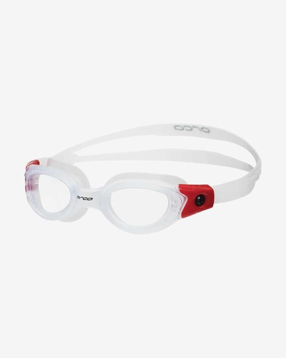 Gafas de natación Orca Killa blanco rojo con lentes transparentes infantil 