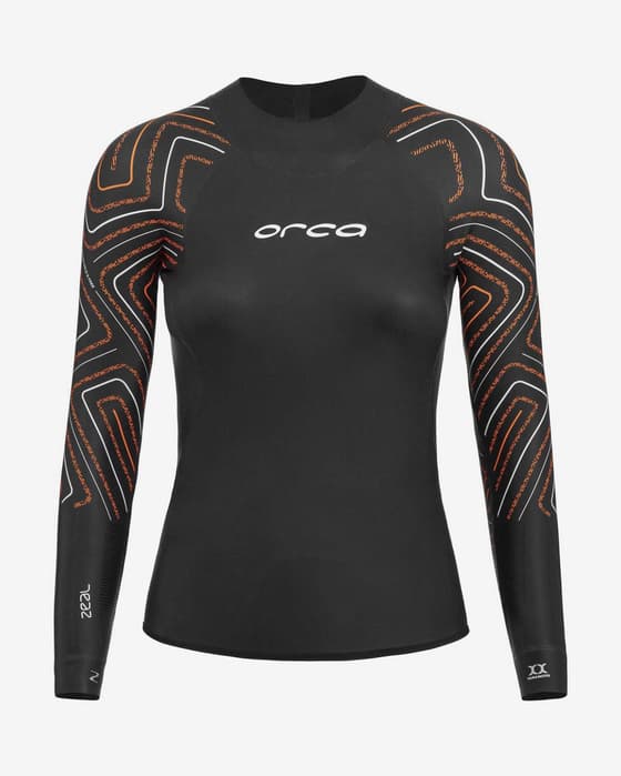 Camiseta neopreno Orca Zeal Top Open Water manga larga negro naranja gris mujer