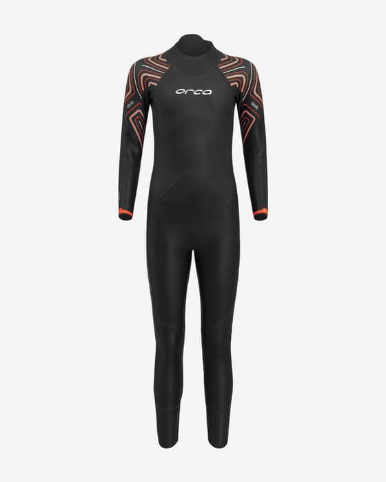 Orca Zeal Squad Open Water Kinder Langarm-Neoprenanzug schwarz/orange/weiß
