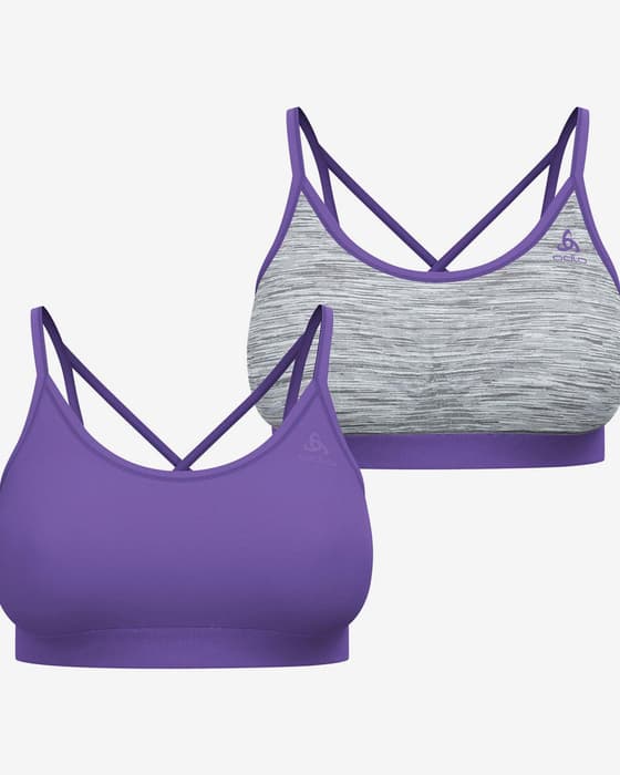 Sujetador Odlo Seamless Soft-Support Reversible violeta gris