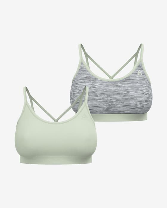 Sujetador Odlo Seamless Soft-Support Reversible blanco gris