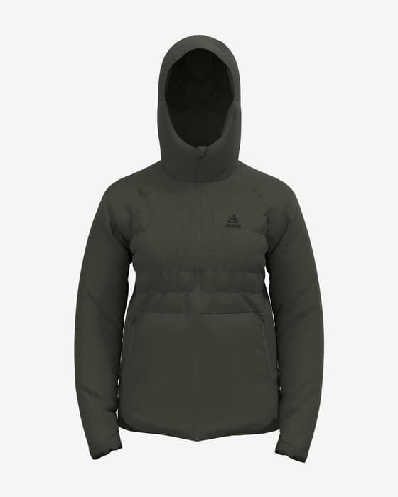 Chaqueta con capucha Odlo Ascent S-Thermic verde bosque mujer