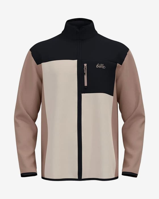 Polaire Odlo Essentials Full Zip marron foncé beige noir