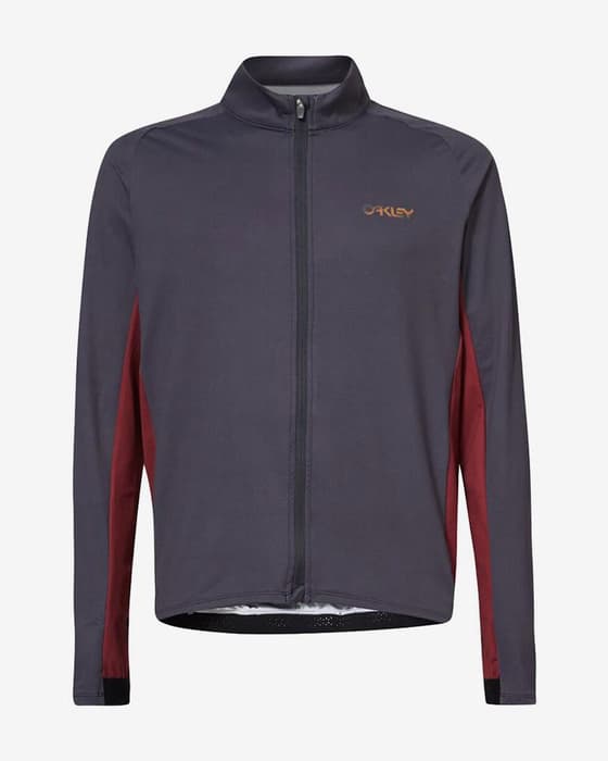 Maillot Oakley Elements manga larga gris oscuro granate amarillo