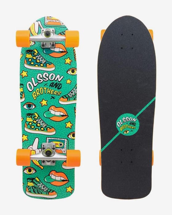 Skateboard Olsson And Brothers Snigger noir vert enfant