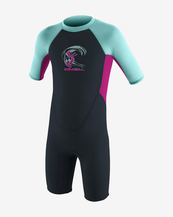 Traje neopreno Toddler Reactor 2/2mm manga corta negro verde turquesa rosa niña