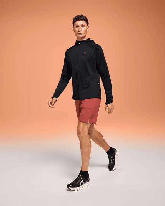 Sweat à capuche On Climate Zip noir asphalte