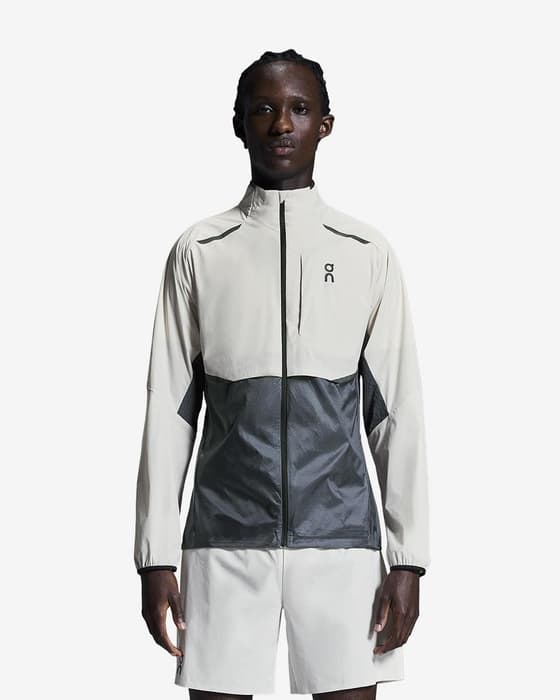 Chaqueta fina con capucha On Core blanco gris oscuro