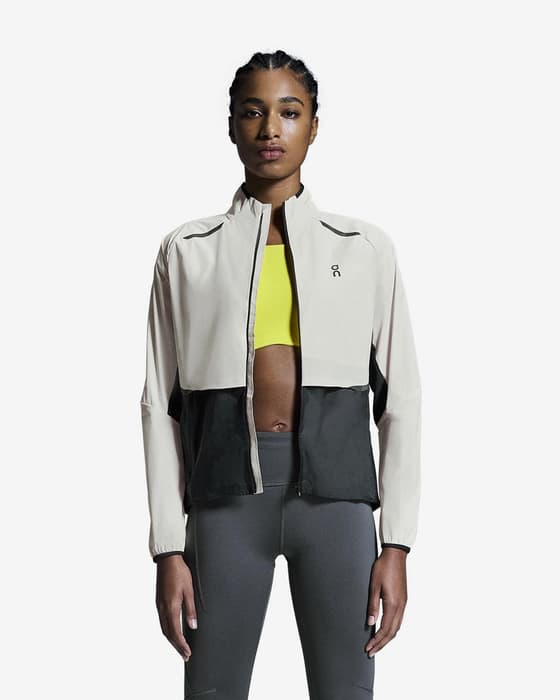 Chaqueta fina con capucha On Core blanco negro mujer