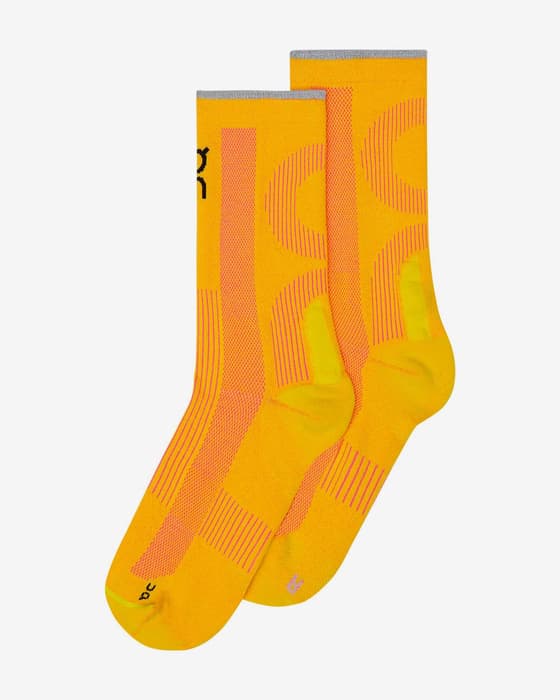 Calcetines On Elite Run High naranja amarillo
