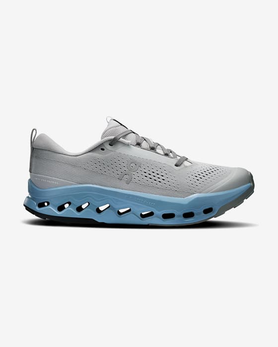 Zapatillas On Cloudsurfer Trail 2 gris claro azul