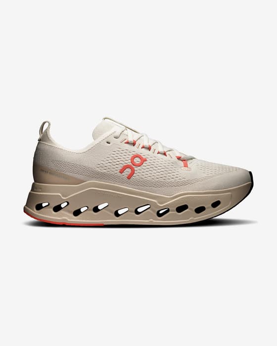 Zapatillas On Cloudsurfer Max beige naranja mujer