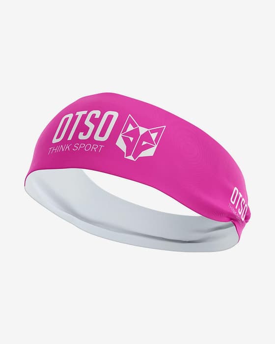 Cinta para la cabeza Otso Sport 8 cm rosa blanco