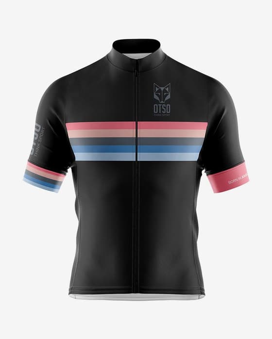 Maillot Otso Stripes manga corta negro