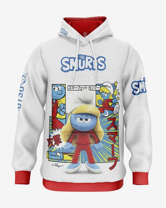 Sudadera con capucha Otso Smurfs Manga Black blanco puro azul