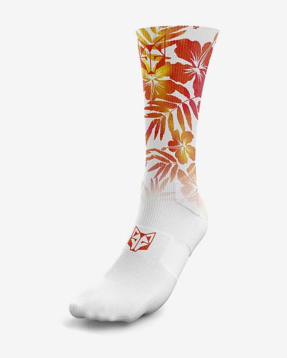 Calcetines Otso Floral naranja rojo
