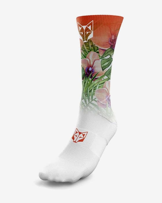 Calcetines Otso Floral naranja verde