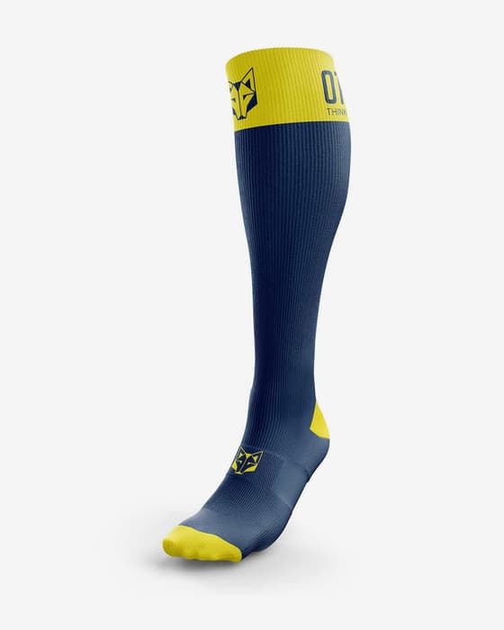 Otso Multisport Recovery Socks Navy Blue Fluorescent Yellow