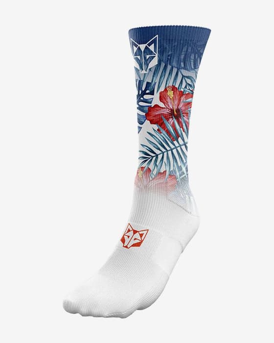 Calcetines Otso Tropical azul blanco