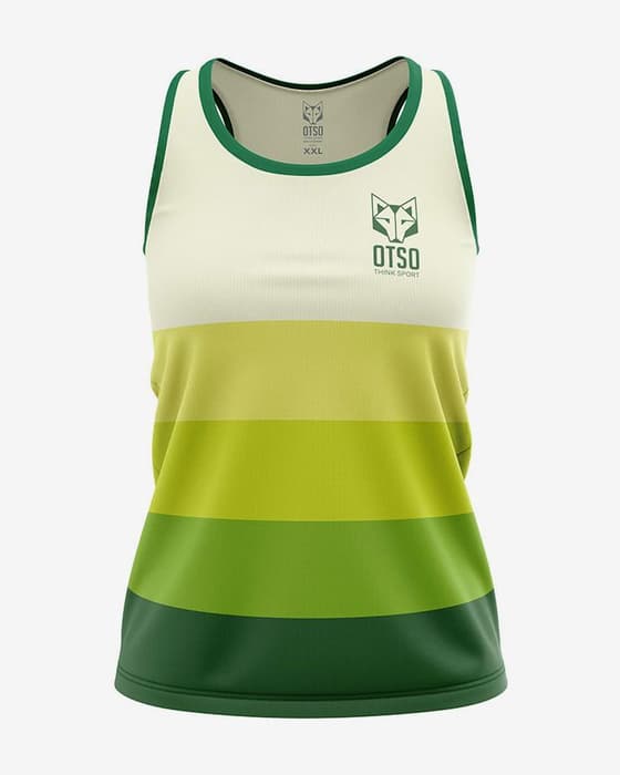 Camisola Otso Stripes sem mangas verde mulher