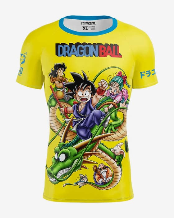 Camiseta Otso Dragon Ball manga corta amarillo intenso azul