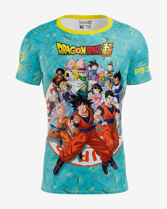 Camiseta Otso Dragon Ball manga corta azul agua rojo