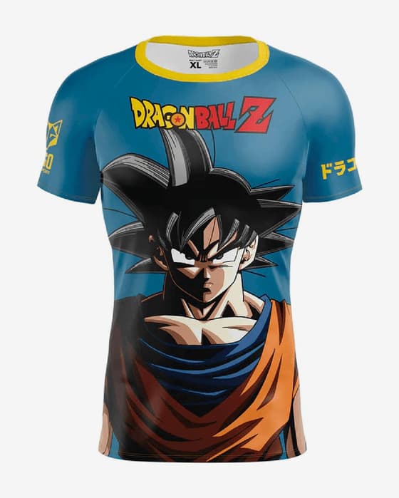 Camiseta Otso Dragon Ball manga corta azul oscuro naranja