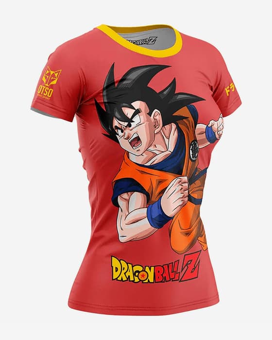 Camiseta Otso Dragon Ball manga corta rojo naranja mujer