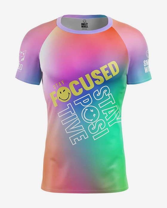 Camiseta Otso Smiley Focused manga corta rosa verde azul