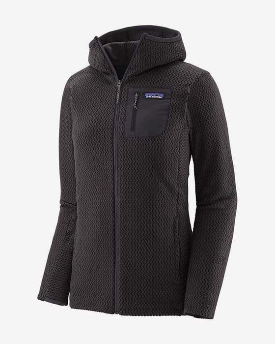 Forro polar con capucha Patagonia R1 Air Full Zip negro mujer