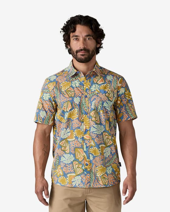 Patagonia Go To Shirt short sleeve yellow blue