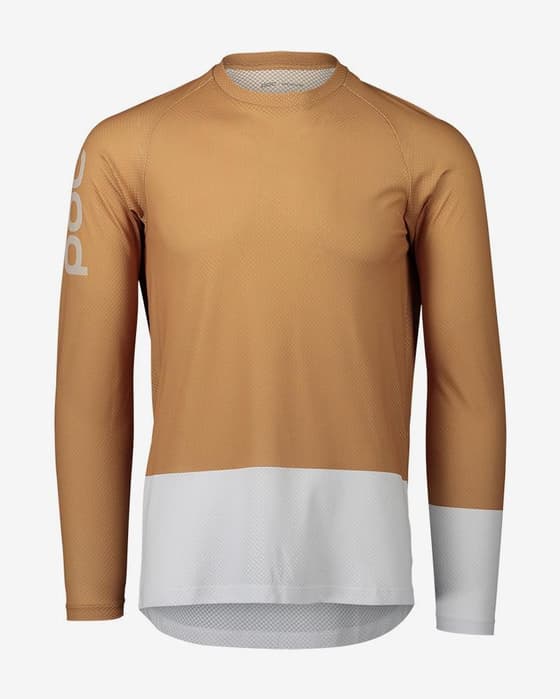 Maillot POC VTT Pure manche longue marron orangé blanc