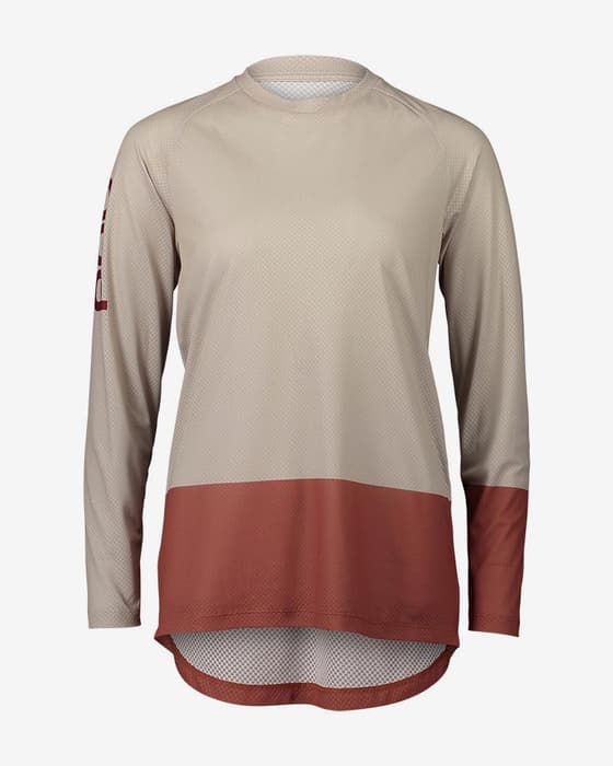 Maillot POC VTT Pure manche longue beige marron femme