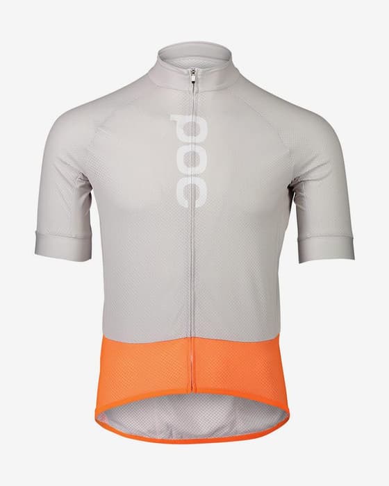 Maillot POC Essential Road Logo manche courte gris granit orange