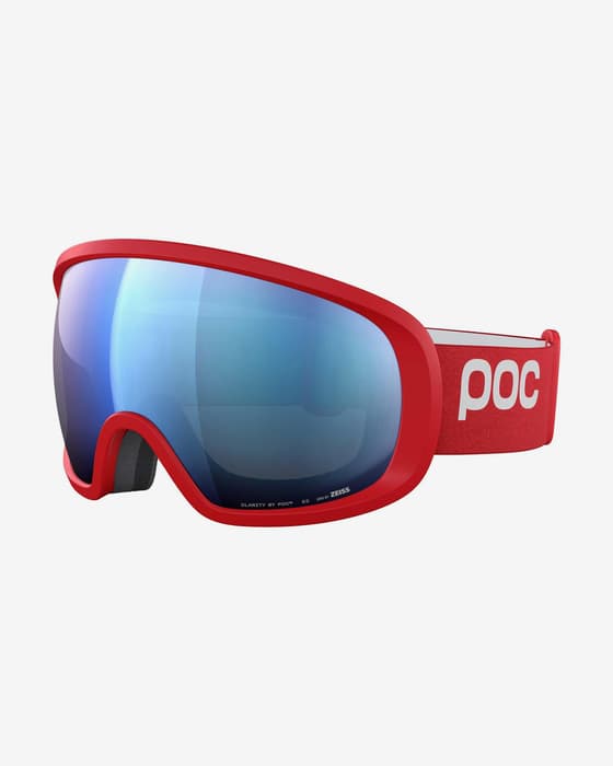 Masque POC Fovea rouge avec lentille Clarity Partly Sunny Blue