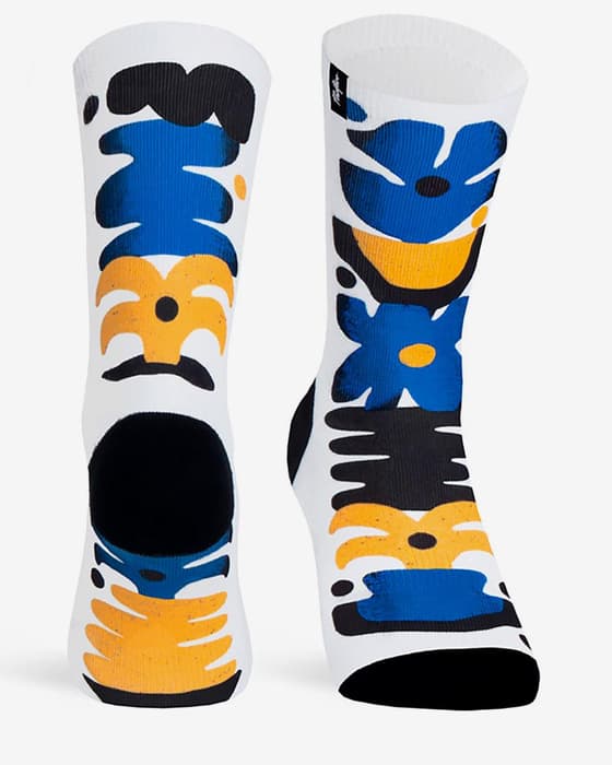 Calcetines Pacific & Co Totem negro blanco azul naranja 