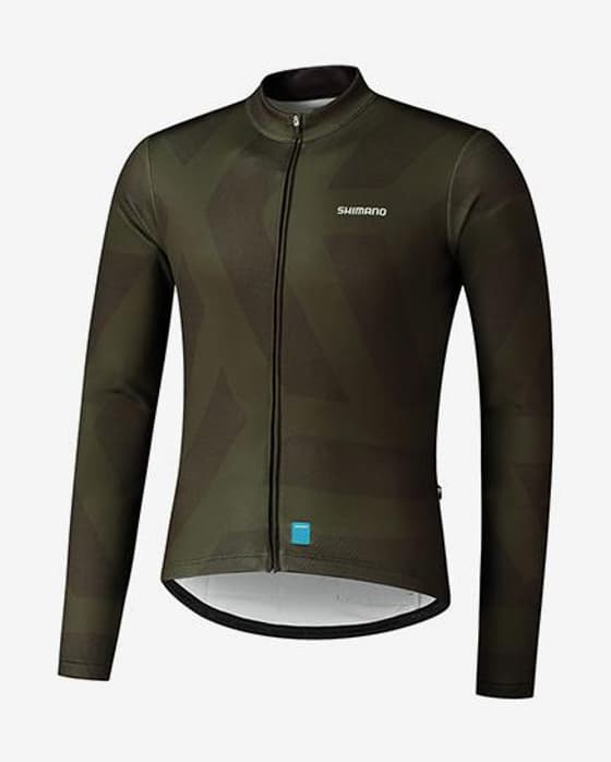 Maillot Shimano Vertex Printed manche longue vert foncé