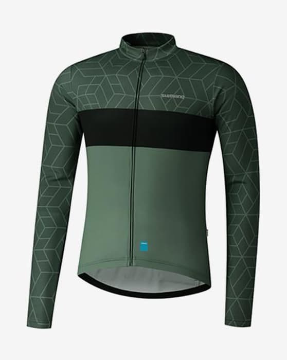 Maillot Shimano Vertex manche longue vert foncé