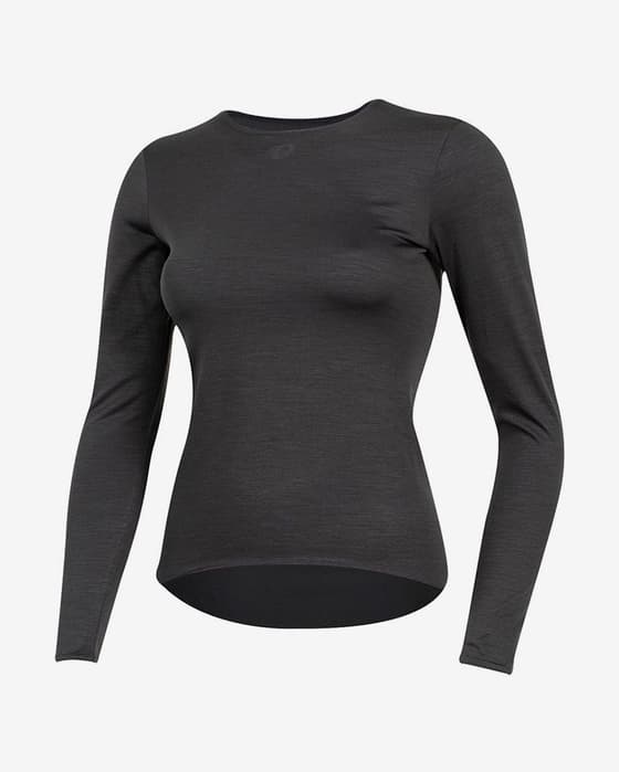Camiseta interior Pearl Izumi lana Merino manga larga negro mujer