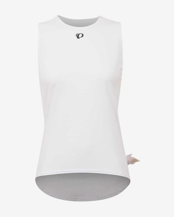 Camiseta interior Pearl Izumi Transfer Mesh sin mangas blanco logo negro
