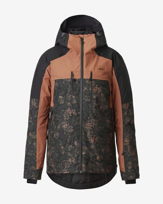 Chaqueta con capucha Picture EXA marrón estampado flores mujer